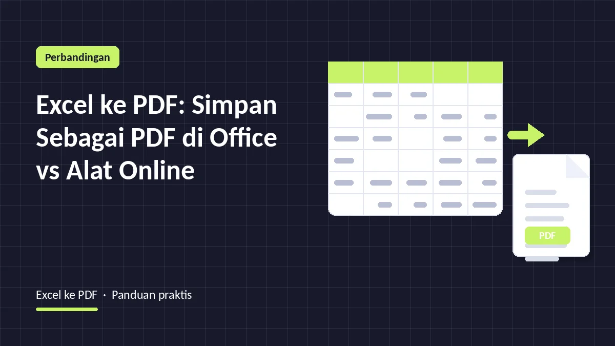 Excel ke PDF: Simpan Sebagai PDF di Office vs Alat Online