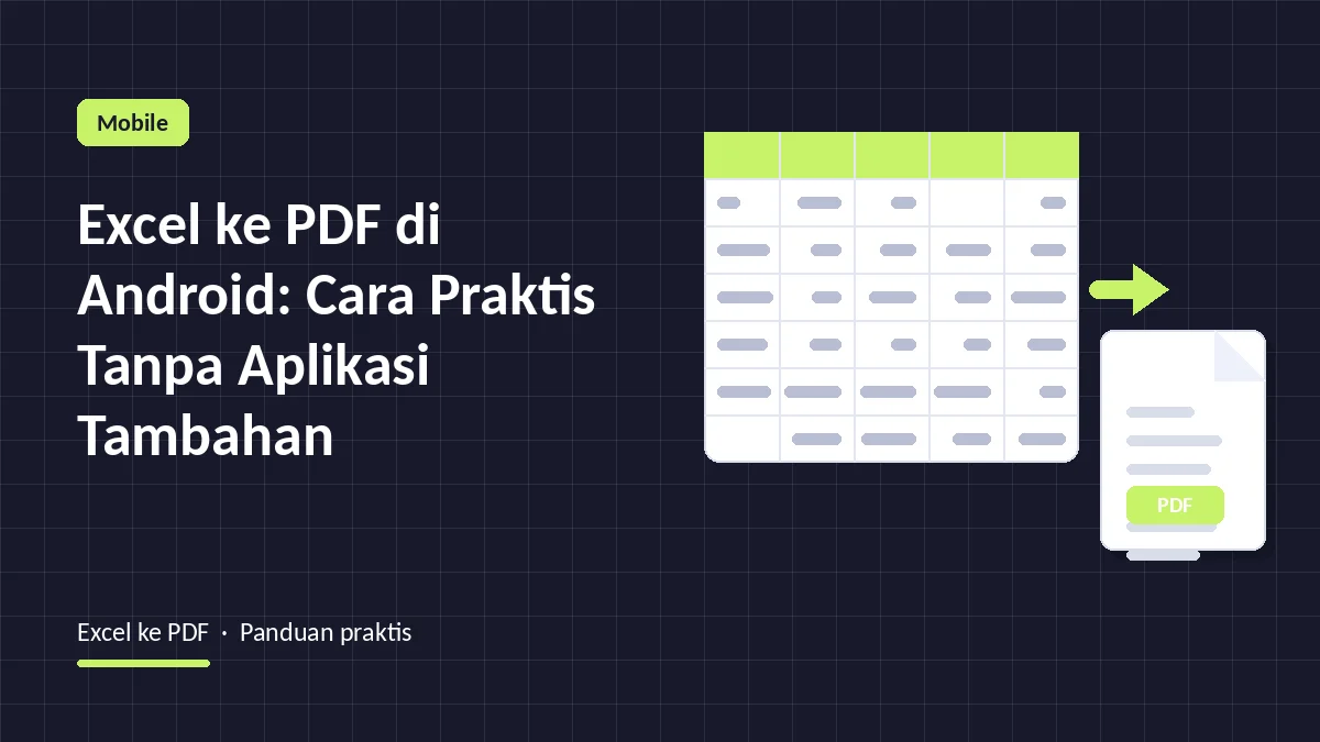 Excel ke PDF di Android: Cara Praktis Tanpa Aplikasi Tambahan