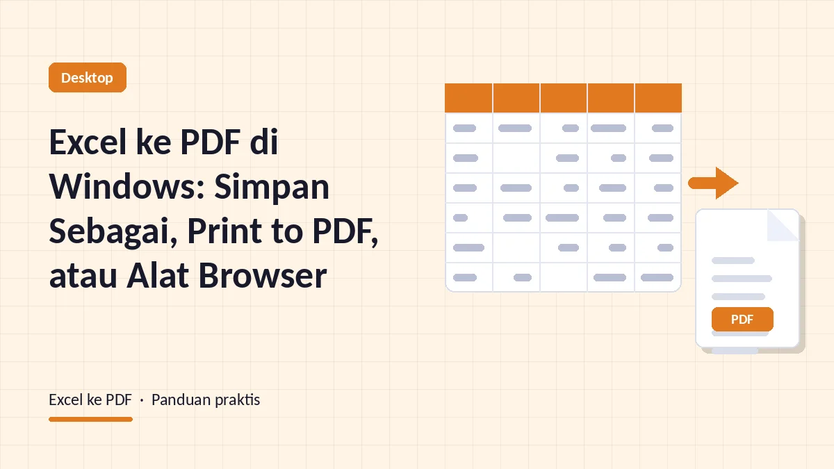 Excel ke PDF di Windows: Simpan Sebagai, Print to PDF, atau Alat Browser