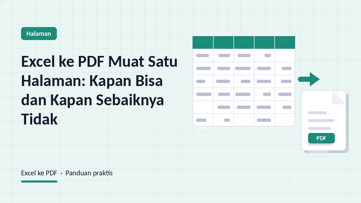 Excel ke PDF Muat Satu Halaman: Kapan Bisa dan Kapan Sebaiknya Tidak