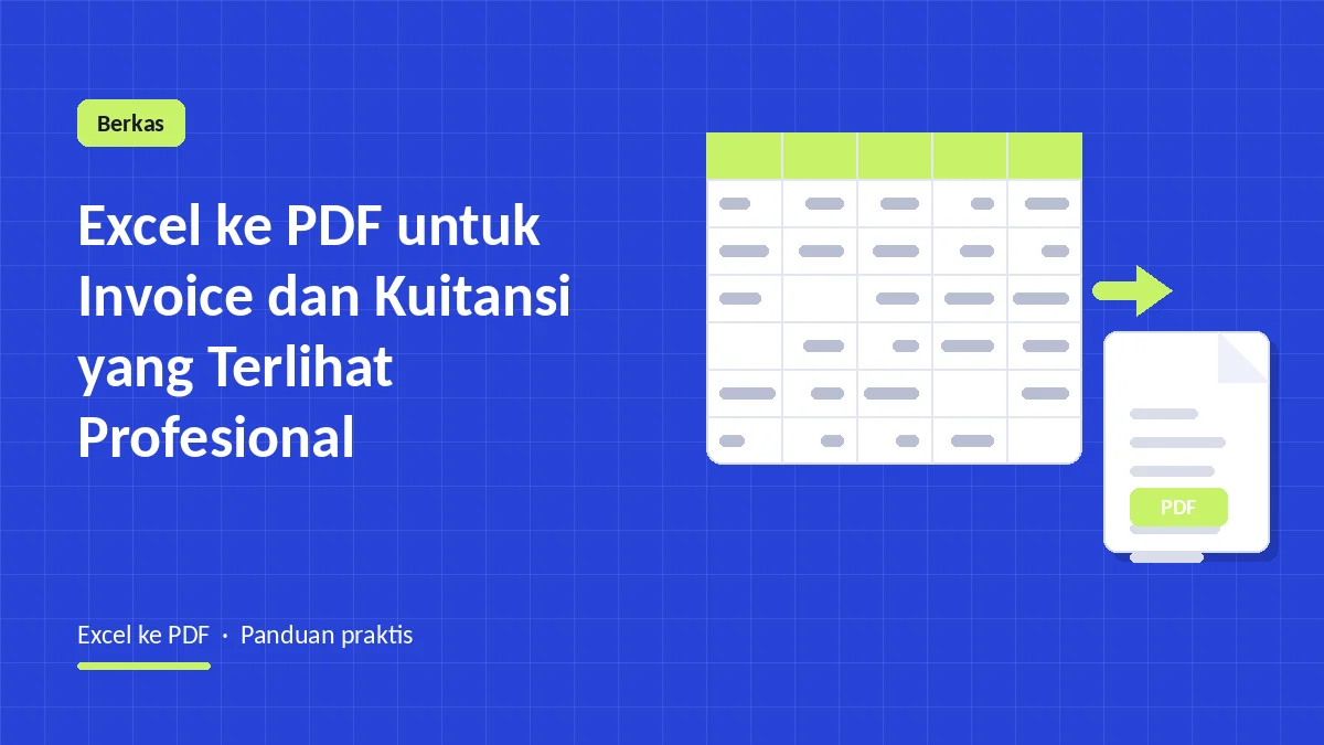 Excel ke PDF untuk Invoice dan Kuitansi yang Terlihat Profesional