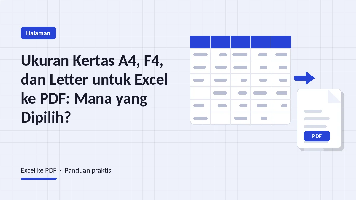 Ukuran Kertas A4, F4, dan Letter untuk Excel ke PDF: Mana yang Dipilih?